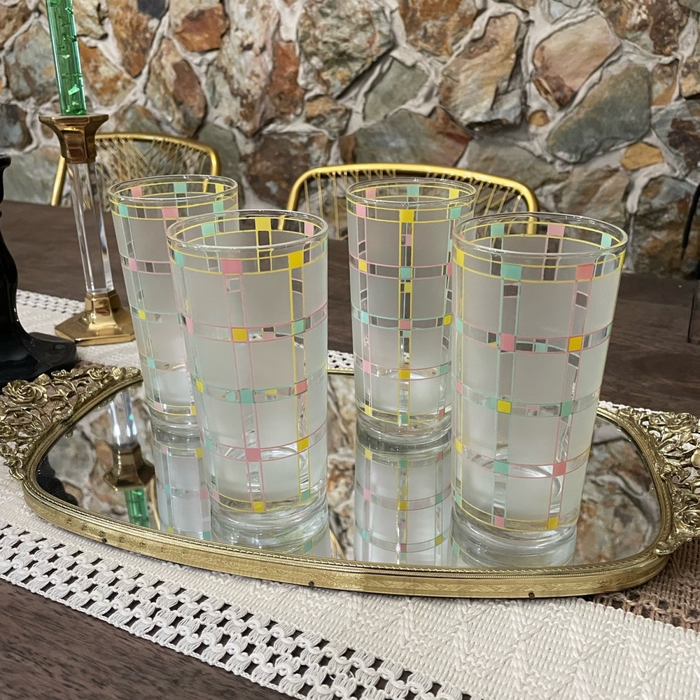 Set of 4 vintage Culver Highball Glasses